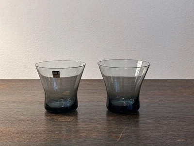 SF WMF Wilhelm Wagenfeld 2 x Diabolo 68 mm hohe Vase turmalin Glas mid century - Bild 1 von 4