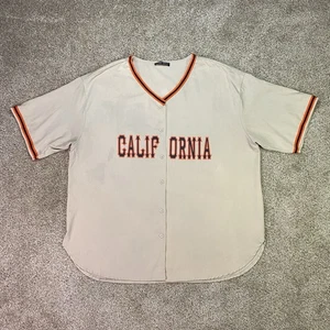 Camisa Shein Para Hombres L Beige Naranja Botón Camiseta de Béisbol California Streetwear - Imagen 1 de 24