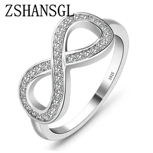 Fashion Cz Infinity Endless Love Claddagh 8 Shape 925 Sterling Silver Rings for  - Picture 1 of 6