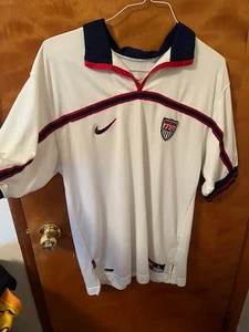 1998 RARA MAGLIA MAGLIA VINTAGE NIKE USA CALCIO HOME WORLD CUP BIANCA UOMO LARGE - Foto 1 di 4