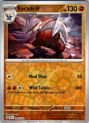 Excadrill Reverse Holo 086/162 SV05: Temporal Forces Uncommon - NM - Image 1 of 2