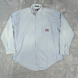 Vintage Chaps Ralph Lauren Country Shirt Mens Large Cotton Chambray Workwear - Picture 1 of 7