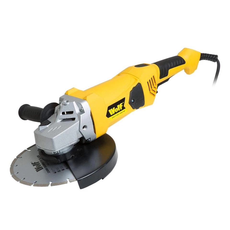 2300w Angle Grinder 230mm 9Inch Corded Electric Diamond Cutting Disc Tool Wolf - Image 1 of 4