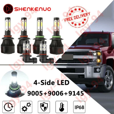 Farol de LED 4 lados lâmpada de neblina alta baixa para Chevy Silverado 1500 2500 HD 2000-2006 - Imagem 1 de 4