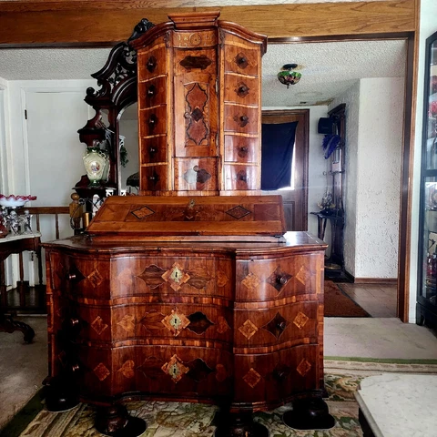 Antique Baroque Victorian 18th Century Cabinet Sacretaire Tabernacle Cover