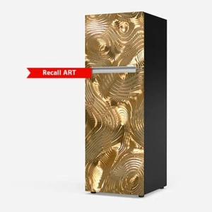Golden Waves Fridge Wrap, Cover. Top-Freezer Refrigerator. Peel n Stick - Picture 1 of 17