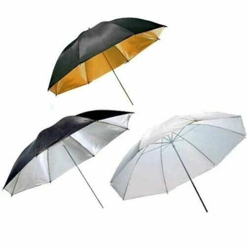 Studio Parapluie Réfléchissant Translucide Flash Photo Argent Doré Lumière - Photo 1/1