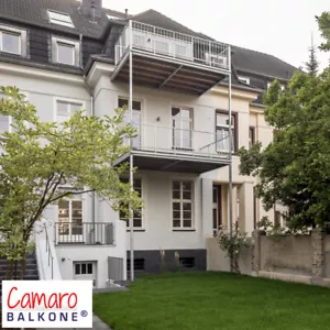 Anbaubalkon 3,5 x 2,0 m mit Holzboden und Rundstabgeländer Balkonbausatz - Bild 1 von 8