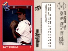 Gary Buckels 1988 Grand Slam Quad City Angels #28 Card *AutographDen*
