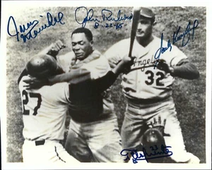 SANDY KOUFAX JUAN MARICHAEL JOHNNY ROSEBORO August 22, 1965 Brawl Signed Photo - Picture 1 of 1