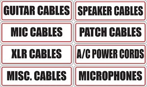 Parche de micrófono XLR guitarra altavoz cable etiqueta pegatinas para organización - Imagen 1 de 2