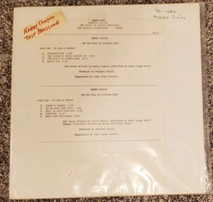*RARE* Harry Chapin Vinyl On the Road to Kingdom Come 1976 Test Pressing - Picture 1 of 6