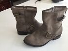 Mia Misty Mid Calf Buckle Boots Beige Brown Gray Size 8