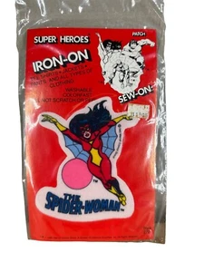 5 INCH Spider-Woman Marvel Iron-On/Sew-On Felt Patch 1980 4 Vintage Shirts - Picture 1 of 3