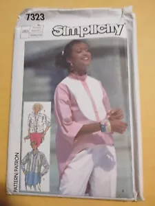 Simplicity 7323 Misses Loose Fitted Shirt Pattern Sz Medium Uncut - Picture 1 of 2