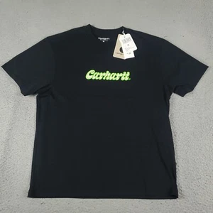 Carhartt T Shirt Womens Size Medium Black Carhartt Spell Out Short Sleeve Ladies - Picture 1 of 7