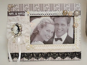 Wedding picture frame photo frame holds 4X6 photo NIB free shipping - Picture 1 of 4