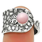 Adjustable - Pink Opal - Australia 925 Sterling Silver Ring s.6.5 Jewelry R-1319