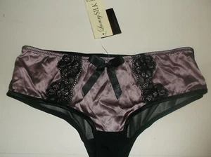 Neu mit Etikett La Senza Georgia Shorts 8 10 12 14 16 18 Rouge Seide schwarz Spitze - Bild 1 von 3