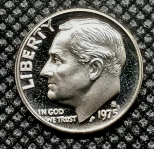 1975-S ** UNC Proof Cameo ** Roosevelt Dime - Picture 1 of 2