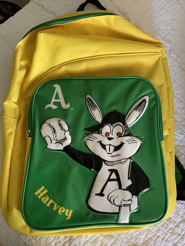 Oakland A’s Athletics Green & Yellow Harvey The Rabbit Backpack SGA Cover