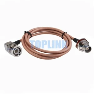 BNC Male Right Angle to BNC Female Jack Bulkhead Connector Pigtail Cable RG400 - Imagen 1 de 4