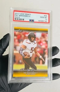 2017 Leaf GOLD Draft Patrick Mahomes II Rookie Card #56 Graded PSA 10 Gem MINT  - Picture 1 of 2
