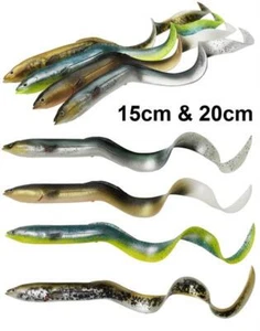 Savage Gear LB Real Eel 15cm 20cm Gummiköder Hecht Barsch Wels Zander - Bild 1 von 5