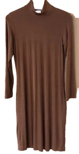 Carolyn Strauss Womens Shift Dress Brown Knee Length Stretch Long Sleeve S - Picture 1 of 8
