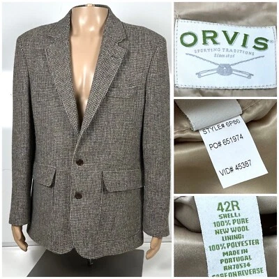 Blazer Orvis Tweed Para Hombres 42R Abrigo Deportivo Espiga 3 Botones Chaqueta Lana Foto 1 de 4