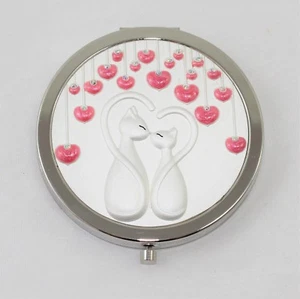 Espejo De Bolsa Doble De Excelente Calidad Acero Amor Rosa - Imagen 1 de 18