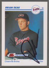 Autographed 1991 Line Drive AA Brian Deak - Greenville Braves