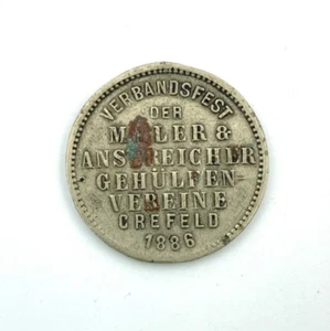 1886 Deutsche Medaille Malerfest Crefeld Germany - Bild 1 von 4