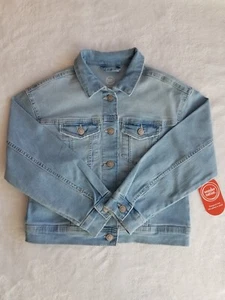 GIRLS DENIM JEAN JACKET SIZE LARGE L LIGHT BLUE WASH WONDER NATION - Picture 1 of 2