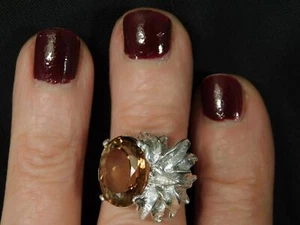 9,52 ct. Ovaler goldbrauner Topas Ring Avantgarde - Bild 1 von 10
