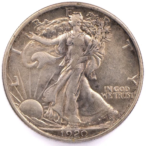 1920 P Walking Liberty Silver Half Dollar -- AU Details Cover