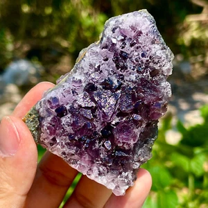 157G Rare transparent Purple cubic fluorite mineral crystal sample/China - Picture 1 of 10
