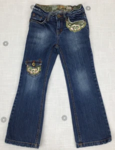 Est. 1989 Place Bootcut Sequined 6 Pocket Blue Denim Jeans Kid Girls Sz 6 - Picture 1 of 13