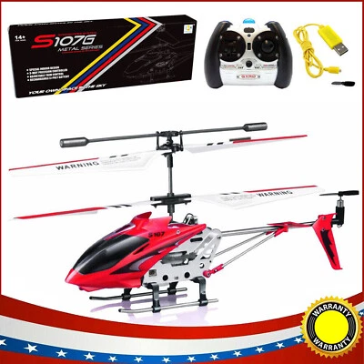 Syma S107G 3 Channel Flashing LED Mini Remote Control RC Helicopter Gyro Gifts - Image 1 of 4