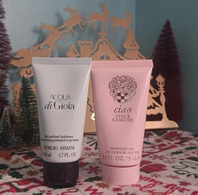 NOVO Giorgio Armani Acqua Di Gioia & Vince Camuto Loções Corporais Perfumadas Tamanho Viagem - Imagem 1 de 2
