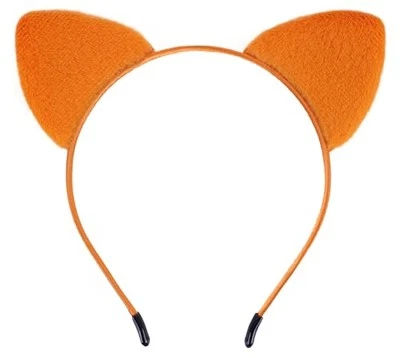  Fine Velvet Cat Ears Headband Orange A-Orange - Image 1 of 4