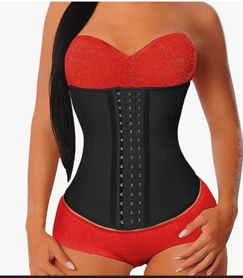 YIANNA Entrenador de Cintura para Mujer, Látex Bajo el Busto Cintura Corsé Ajustador 2XL Negro Foto 1 de 2