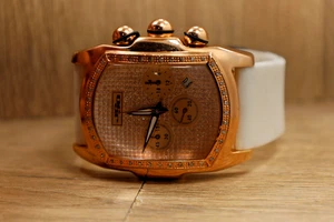 Orologio Uomo JoJo Oro Rosa Diamanti Cronografo Quarzo Nuovo Batt - Foto 1 di 6