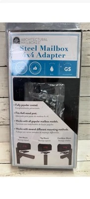 Architectural Mailboxes 7540B-10 Mailbox Adapter Plate 4" x 4" Black - Image 1 of 2