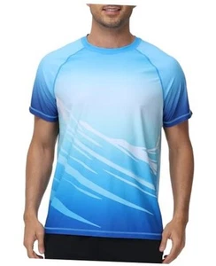 Men's Swim Shirts Rash Guard UPF 50+ T Shirts Quick Dry Loose Fit Water - Picture 1 of 7