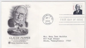 TurtlesTradingPost- Claude Pepper 33 Cent 2000 #3426 FDC Artcraft Variety Cachet - Picture 1 of 1