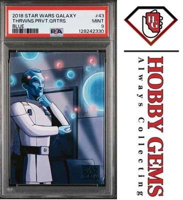 ADMIRAL THRAWN PSA 9 2018 Topps Star Wars Galaxy Private Quarters Blue #43 - Image 1 of 2