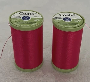 2 x Coats & Clark S965 Polyester Machine Embroidery Thread PINK/Hot Petunia 1940 - Picture 1 of 3
