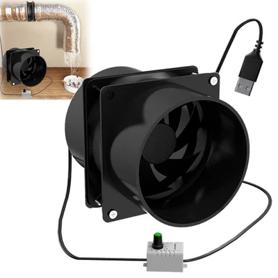 Exhaust Fan Shed Ventilator Extractor Fan for Window Laundry Room Kitchen Black - Image 1 of 4