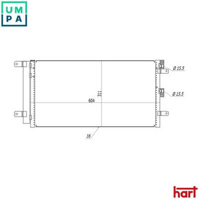 CONDENSER AIR CONDITIONING 614 539 FOR FIAT DOBLO/Box/Body/MPV 1.4L 4cyl - Image 1 of 4